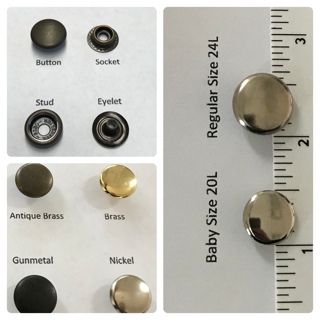(4-A)4 PART GARMENT SNAPS - baby size 20L