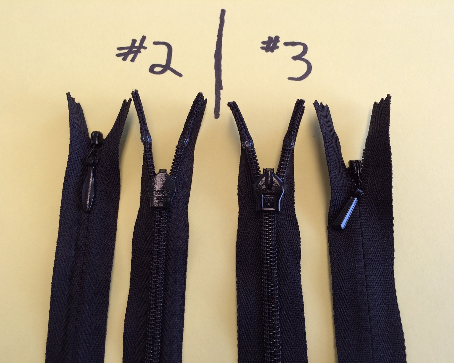 (4-A) YKK® #2 INVISIBLE (CONCEALED) ZIPPERS 12in