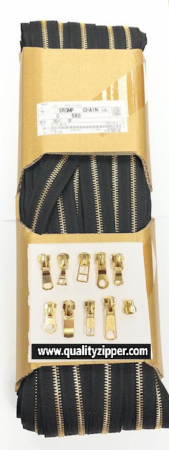 YKK® #5 Everbright Brass Metal Zipper Chain – 9/16